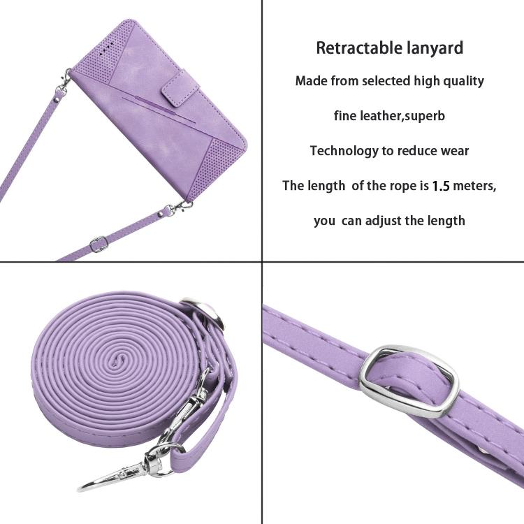 For Google Pixel 10 Pro XL Dream Triangle Leather Phone Case with Lanyard(Purple) - Google Cases by buy2fix | Online Shopping UK | buy2fix