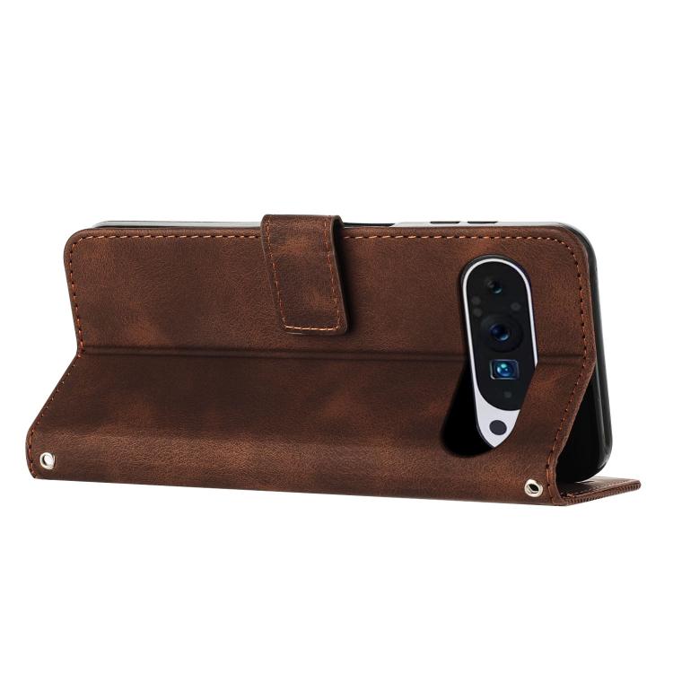 For Google Pixel 10 Pro XL Dream Triangle Leather Phone Case with Lanyard(Brown) - Google Cases by buy2fix | Online Shopping UK | buy2fix