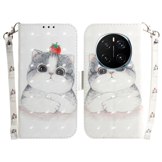 For Honor Magic7 Pro 3D Colored Flip Leather Phone Case(Cute Cat)