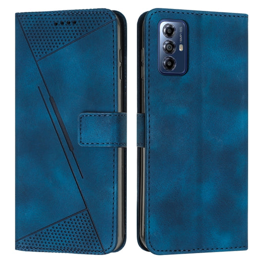 For Motorola Moto G Play 2024 Dream Triangle Leather Phone Case with Lanyard(Blue) by buy2fix