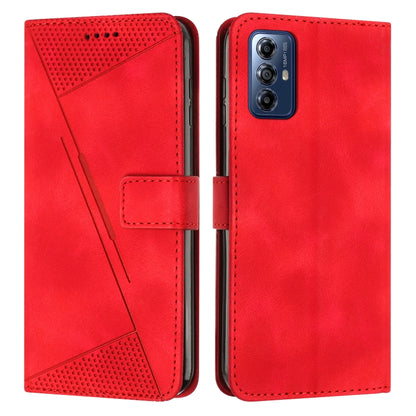 For Motorola Moto G Play 2024 Dream Triangle Leather Phone Case with Lanyard(Red) by buy2fix