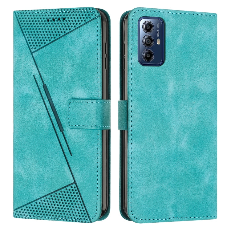 For Motorola Moto G Play 2024 Dream Triangle Leather Phone Case with Lanyard(Green) by buy2fix