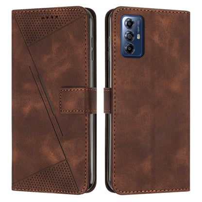For Motorola Moto G Play 2024 Dream Triangle Leather Phone Case with Lanyard(Brown) by buy2fix