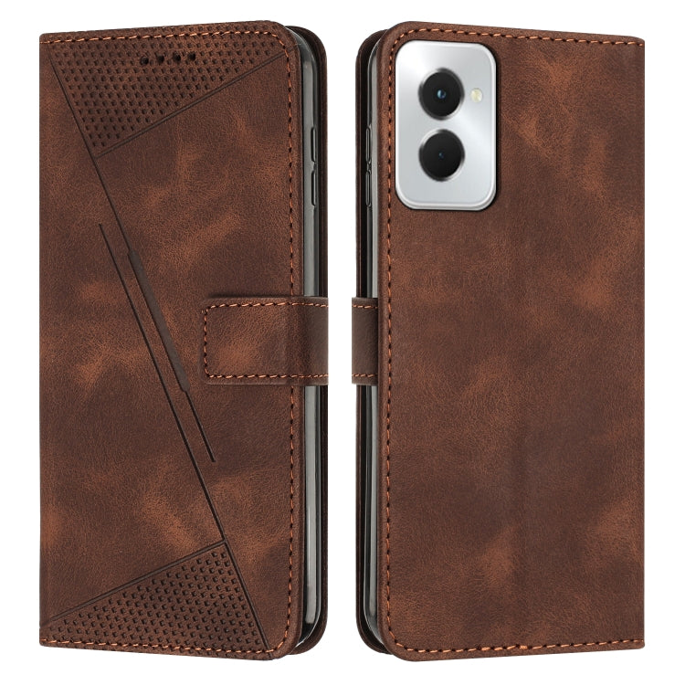 For Motorola Moto G Power 5G 2024 Dream Triangle Leather Phone Case with Lanyard(Brown) by buy2fix