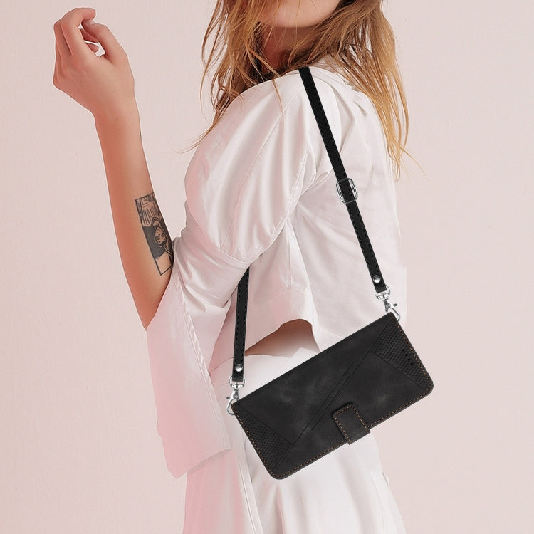 For Motorola Moto G Power 5G 2024 Dream Triangle Leather Phone Case with Lanyard(Black) by buy2fix