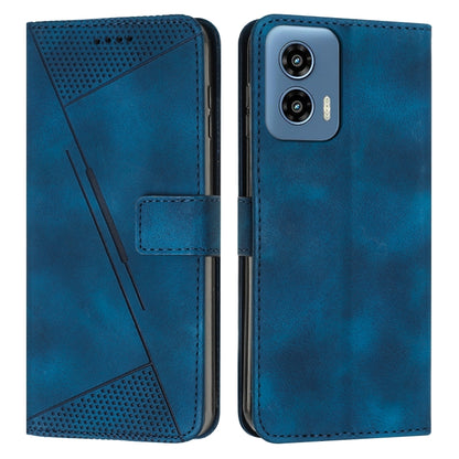 For Motorola Moto G Play 5G 2024/Moto G 5G 2024 Dream Triangle Leather Phone Case with Lanyard(Blue) by buy2fix