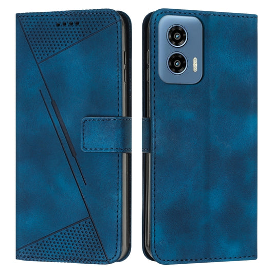 For Motorola Moto G Play 5G 2024/Moto G 5G 2024 Dream Triangle Leather Phone Case with Lanyard(Blue) by buy2fix