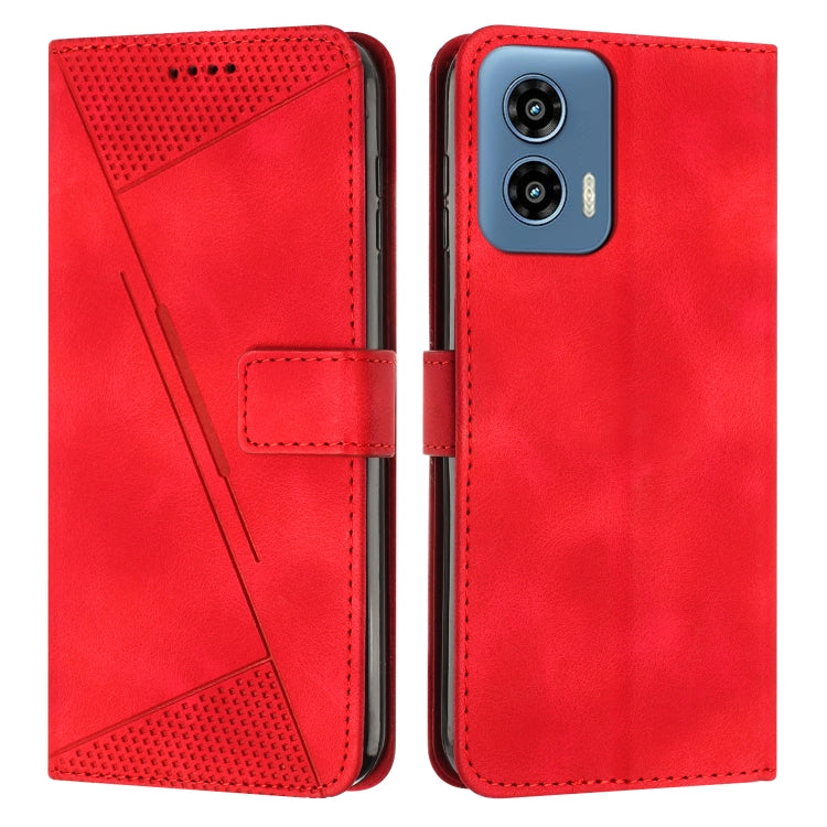 For Motorola Moto G Play 5G 2024/Moto G 5G 2024 Dream Triangle Leather Phone Case with Lanyard(Red) by buy2fix