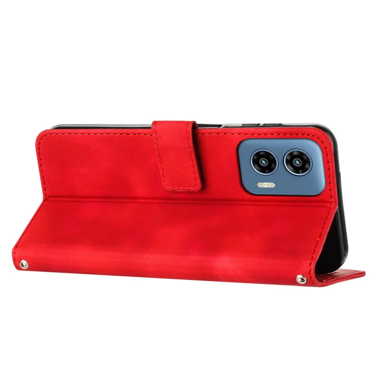 For Motorola Moto G Play 5G 2024/Moto G 5G 2024 Dream Triangle Leather Phone Case with Lanyard(Red) by buy2fix