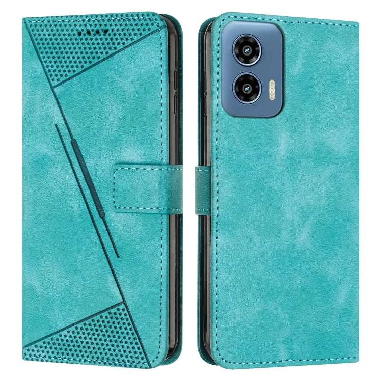 For Motorola Moto G Play 5G 2024/Moto G 5G 2024 Dream Triangle Leather Phone Case with Lanyard(Green) by buy2fix