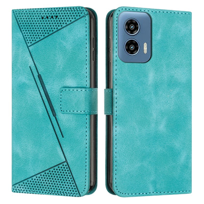 For Motorola Moto G Play 5G 2024/Moto G 5G 2024 Dream Triangle Leather Phone Case with Lanyard(Green) by buy2fix