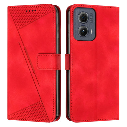 For Motorola Edge 2024 Dream Triangle Leather Phone Case with Lanyard(Red) by buy2fix