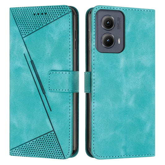 For Motorola Edge 2024 Dream Triangle Leather Phone Case with Lanyard(Green) by buy2fix