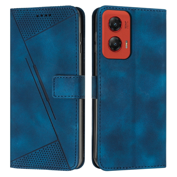 For Motorola Moto G Stylus 5G 2024 Dream Triangle Leather Phone Case with Lanyard(Blue) by buy2fix