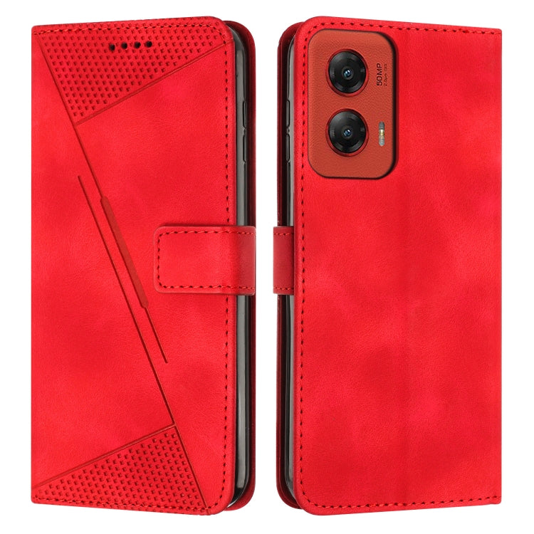 For Motorola Moto G Stylus 5G 2024 Dream Triangle Leather Phone Case with Lanyard(Red) by buy2fix
