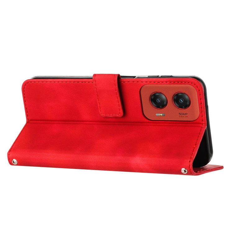 For Motorola Moto G Stylus 5G 2024 Dream Triangle Leather Phone Case with Lanyard(Red) by buy2fix