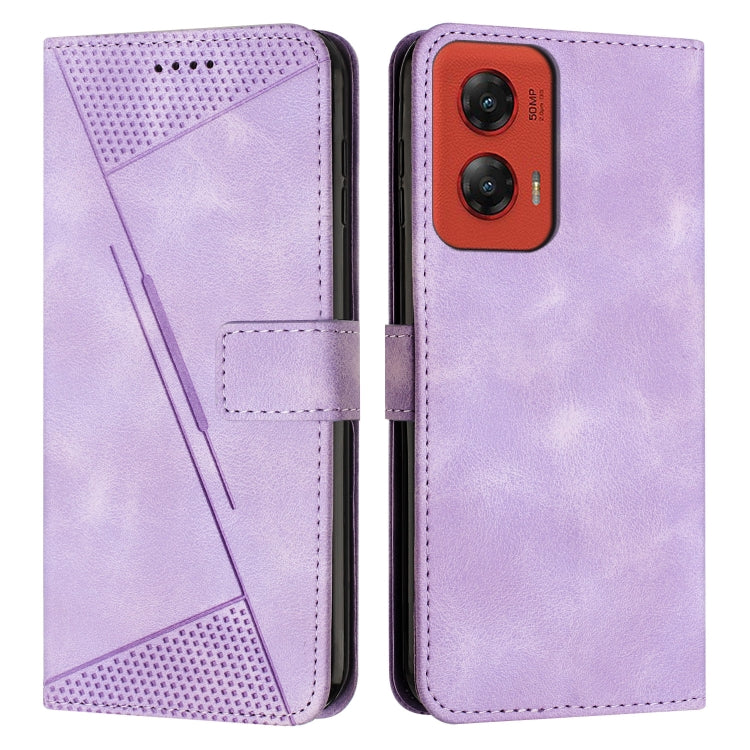 For Motorola Moto G Stylus 5G 2024 Dream Triangle Leather Phone Case with Lanyard(Purple) by buy2fix