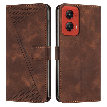 For Motorola Moto G Stylus 5G 2024 Dream Triangle Leather Phone Case with Lanyard(Brown) by buy2fix
