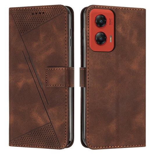 For Motorola Moto G Stylus 5G 2024 Dream Triangle Leather Phone Case with Lanyard(Brown) by buy2fix
