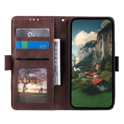 For iPhone 16 Plus Retro Splicing Horizontal Flip Leather Phone Case(Brown) - iPhone 16 Plus Cases by buy2fix | Online Shopping UK | buy2fix