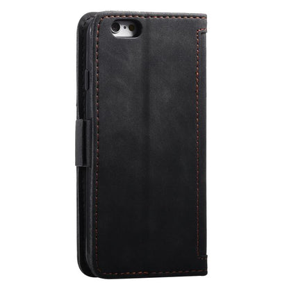 For iPhone 16e Retro Splicing Horizontal Flip Leather Phone Case(Black) - iPhone 16e Cases by buy2fix | Online Shopping UK | buy2fix