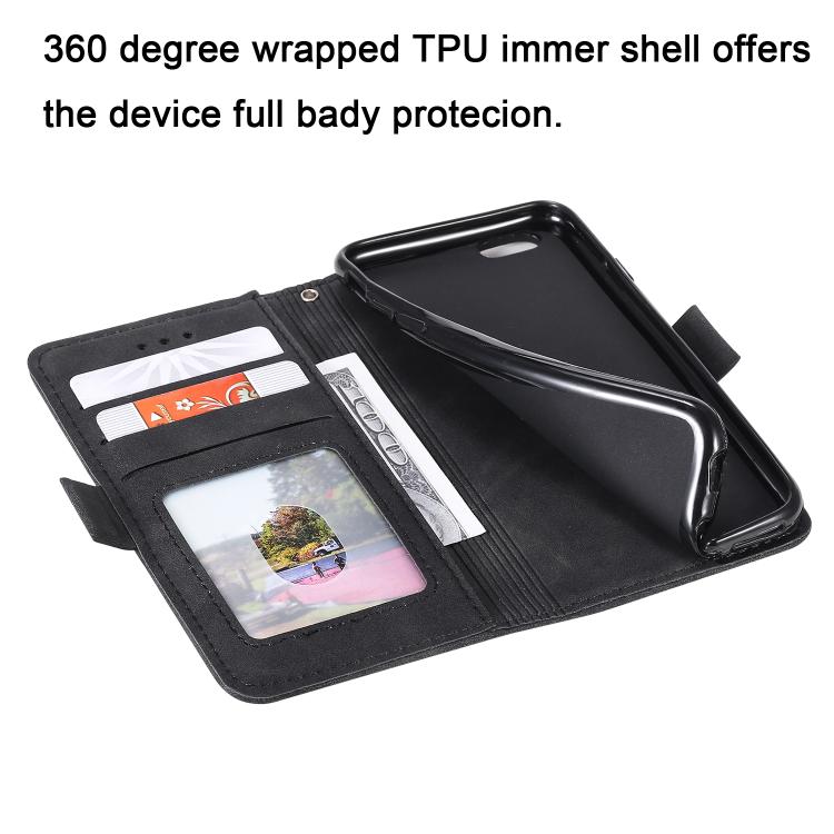 For iPhone 16e Retro Splicing Horizontal Flip Leather Phone Case(Black) - iPhone 16e Cases by buy2fix | Online Shopping UK | buy2fix