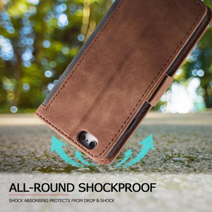 For iPhone 16e Retro Splicing Horizontal Flip Leather Phone Case(Grey) - iPhone 16e Cases by buy2fix | Online Shopping UK | buy2fix