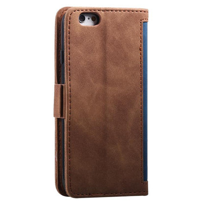 For iPhone 16e Retro Splicing Horizontal Flip Leather Phone Case(Blue) - iPhone 16e Cases by buy2fix | Online Shopping UK | buy2fix