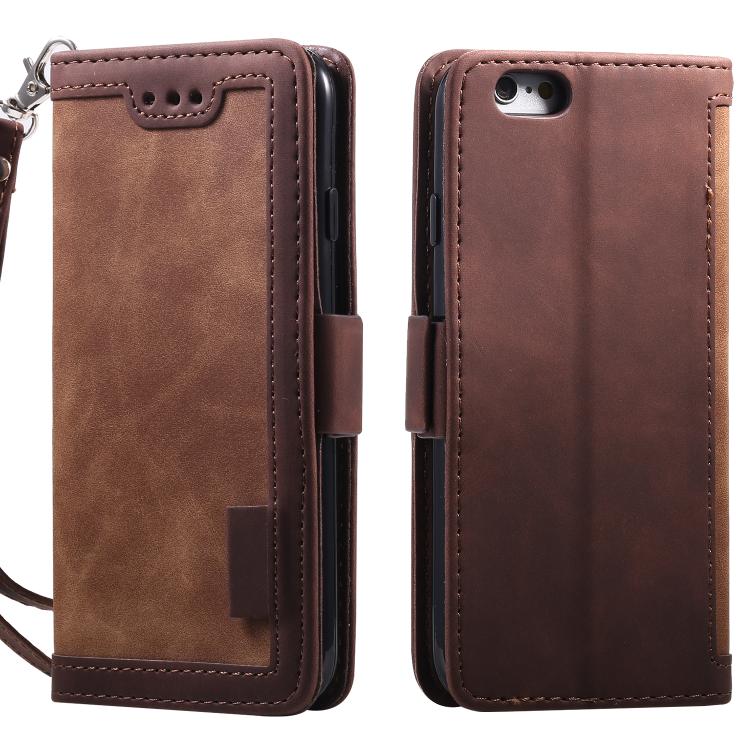 For iPhone 16e Retro Splicing Horizontal Flip Leather Phone Case(Brown) - iPhone 16e Cases by buy2fix | Online Shopping UK | buy2fix