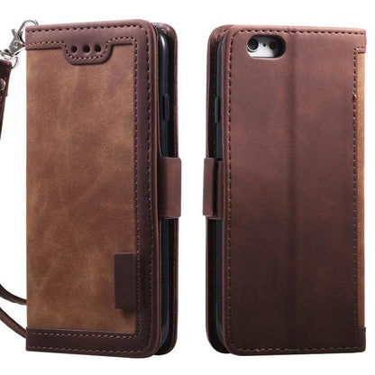 For iPhone 16e Retro Splicing Horizontal Flip Leather Phone Case(Brown) - iPhone 16e Cases by buy2fix | Online Shopping UK | buy2fix