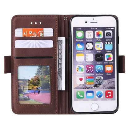 For iPhone 16e Retro Splicing Horizontal Flip Leather Phone Case(Brown) - iPhone 16e Cases by buy2fix | Online Shopping UK | buy2fix
