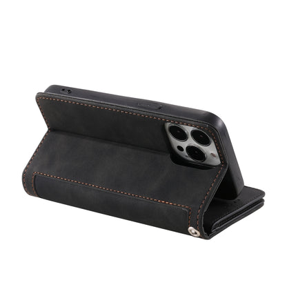 For iPhone 16 Pro Max Nine Card Zipper Bag Leather Phone Case with Lanyard(Black) by buy2fix