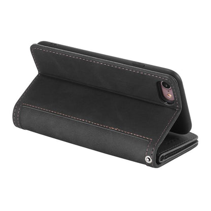 For iPhone 16e Nine Card Zipper Bag Leather Phone Case with Lanyard(Black) - iPhone 16e Cases by buy2fix | Online Shopping UK | buy2fix