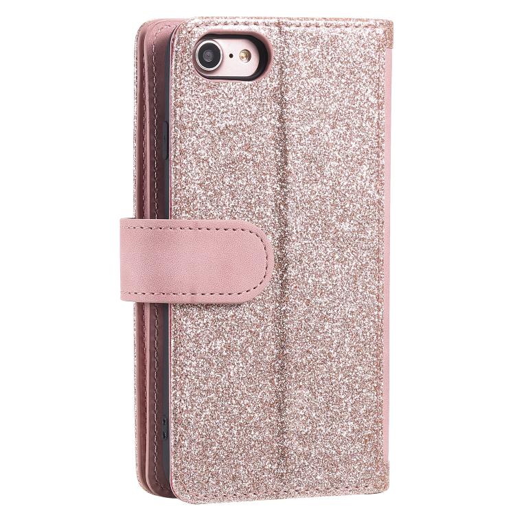 For iPhone 16e Nine Card Zipper Bag Leather Phone Case with Lanyard(Pink) - iPhone 16e Cases by buy2fix | Online Shopping UK | buy2fix