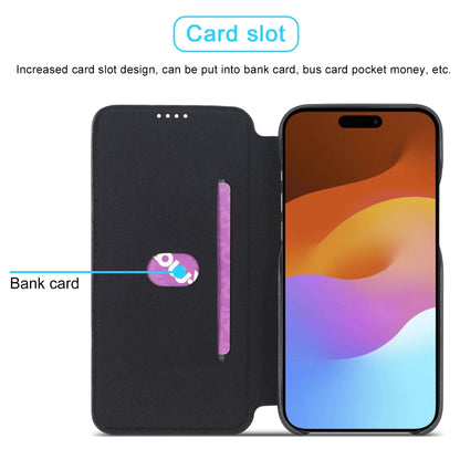 For iPhone 15 Plus LC.IMEEKE Hon Ancient Series Flip Leather Phone Case(Black) - iPhone 15 Plus Cases by LC.IMEEKE | Online Shopping UK | buy2fix