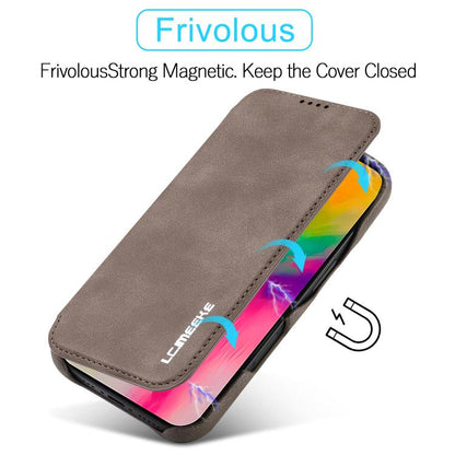 For iPhone 17 LC.IMEEKE Hon Ancient Series Flip Leather Phone Case(Coffee) - iPhone 17 Cases by LC.IMEEKE | Online Shopping UK | buy2fix