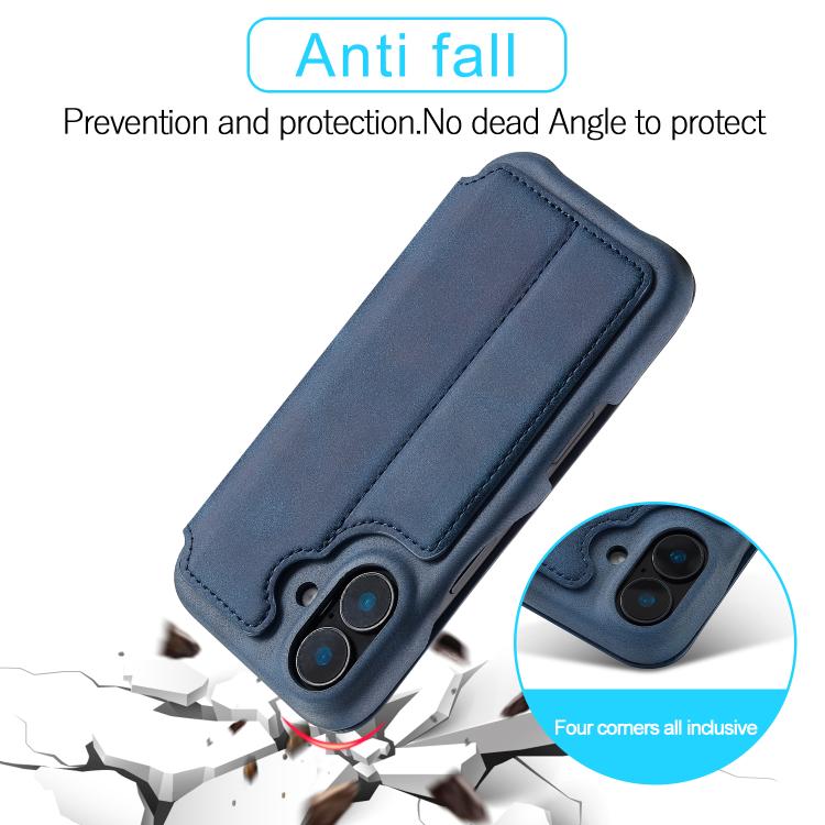 For iPhone 17 LC.IMEEKE Hon Ancient Series Flip Leather Phone Case(Blue) - iPhone 17 Cases by LC.IMEEKE | Online Shopping UK | buy2fix