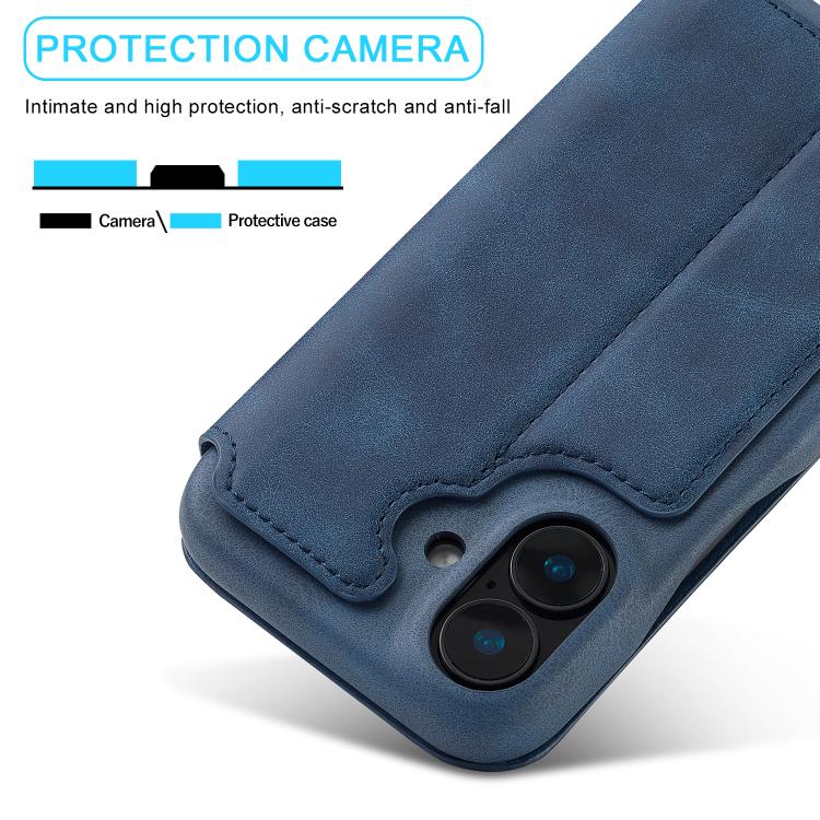 For iPhone 17 LC.IMEEKE Hon Ancient Series Flip Leather Phone Case(Blue) - iPhone 17 Cases by LC.IMEEKE | Online Shopping UK | buy2fix