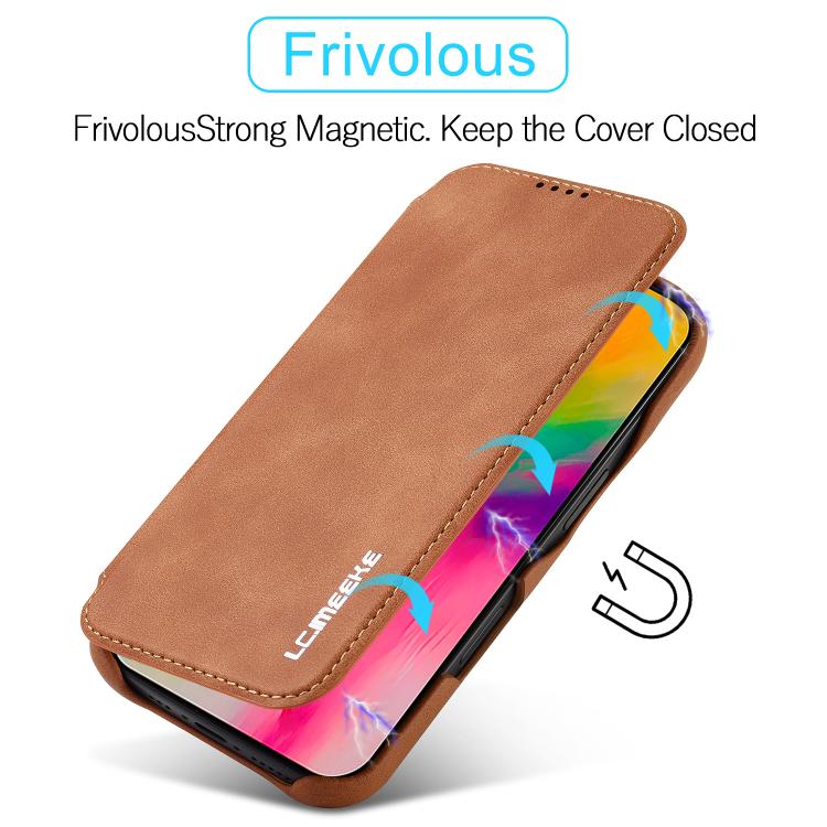 For iPhone 17 LC.IMEEKE Hon Ancient Series Flip Leather Phone Case(Brown) - iPhone 17 Cases by LC.IMEEKE | Online Shopping UK | buy2fix