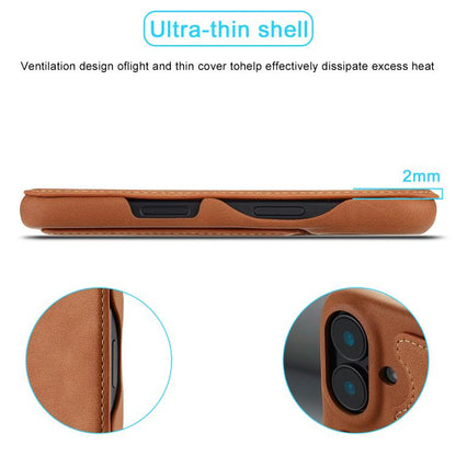 For iPhone 17 LC.IMEEKE Hon Ancient Series Flip Leather Phone Case(Brown) - iPhone 17 Cases by LC.IMEEKE | Online Shopping UK | buy2fix