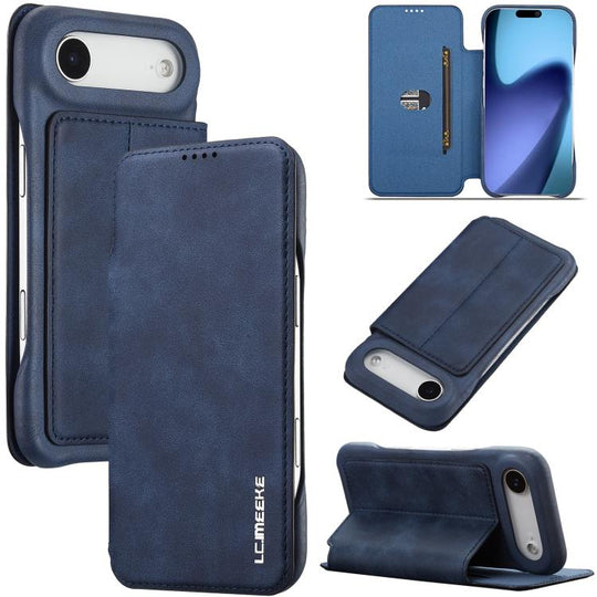 For iPhone 17 Air LC.IMEEKE Hon Ancient Series Flip Leather Phone Case(Blue)