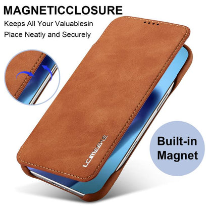 For iPhone Air LC.IMEEKE Hon Ancient Series Flip Leather Phone Case(Brown) - iPhone Air Cases by LC.IMEEKE | Online Shopping UK | buy2fix