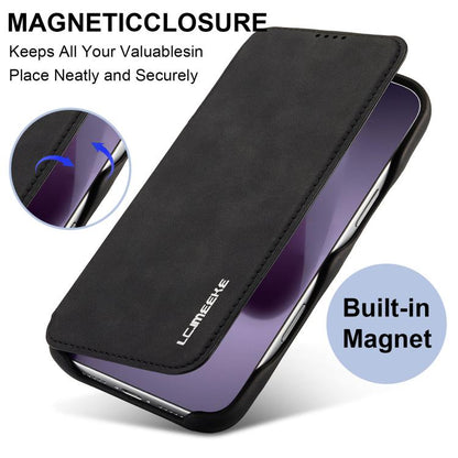 For iPhone 17 Pro Max LC.IMEEKE Hon Ancient Series Flip Leather Phone Case(Black) - iPhone 17 Pro Max Cases by LC.IMEEKE | Online Shopping UK | buy2fix