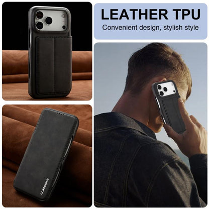 For iPhone 17 Pro Max LC.IMEEKE Hon Ancient Series Flip Leather Phone Case(Black) - iPhone 17 Pro Max Cases by LC.IMEEKE | Online Shopping UK | buy2fix