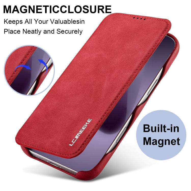 For iPhone 17 Pro Max LC.IMEEKE Hon Ancient Series Flip Leather Phone Case(Red) - iPhone 17 Pro Max Cases by LC.IMEEKE | Online Shopping UK | buy2fix