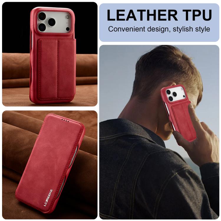 For iPhone 17 Pro Max LC.IMEEKE Hon Ancient Series Flip Leather Phone Case(Red) - iPhone 17 Pro Max Cases by LC.IMEEKE | Online Shopping UK | buy2fix