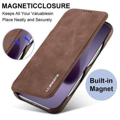 For iPhone 17 Pro Max LC.IMEEKE Hon Ancient Series Flip Leather Phone Case(Coffee) - iPhone 17 Pro Max Cases by LC.IMEEKE | Online Shopping UK | buy2fix