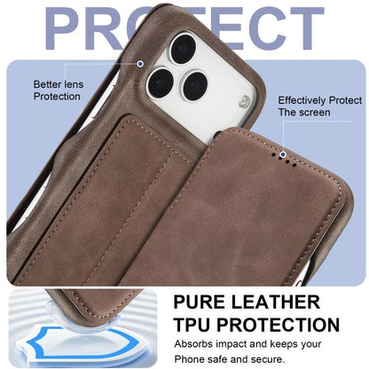 For iPhone 17 Pro Max LC.IMEEKE Hon Ancient Series Flip Leather Phone Case(Coffee) - iPhone 17 Pro Max Cases by LC.IMEEKE | Online Shopping UK | buy2fix