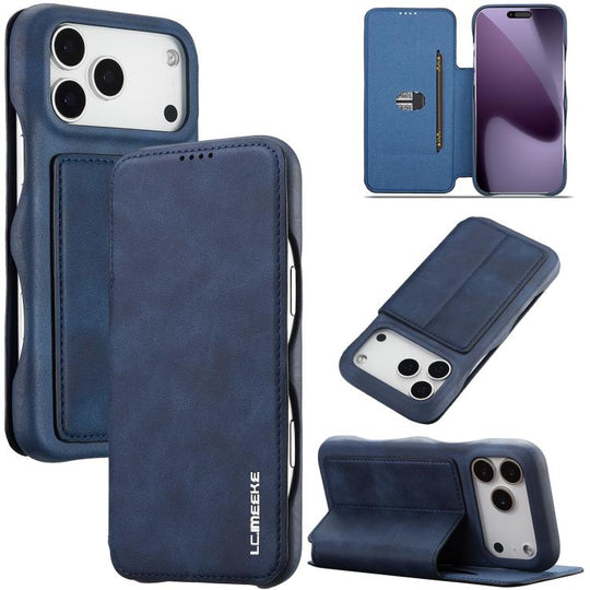 For iPhone 18 Pro Max / 17 Pro Max LC.IMEEKE Hon Ancient Series Flip Leather Phone Case(Blue)