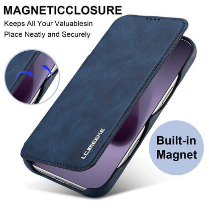 For iPhone 17 Pro Max LC.IMEEKE Hon Ancient Series Flip Leather Phone Case(Blue) - iPhone 17 Pro Max Cases by LC.IMEEKE | Online Shopping UK | buy2fix